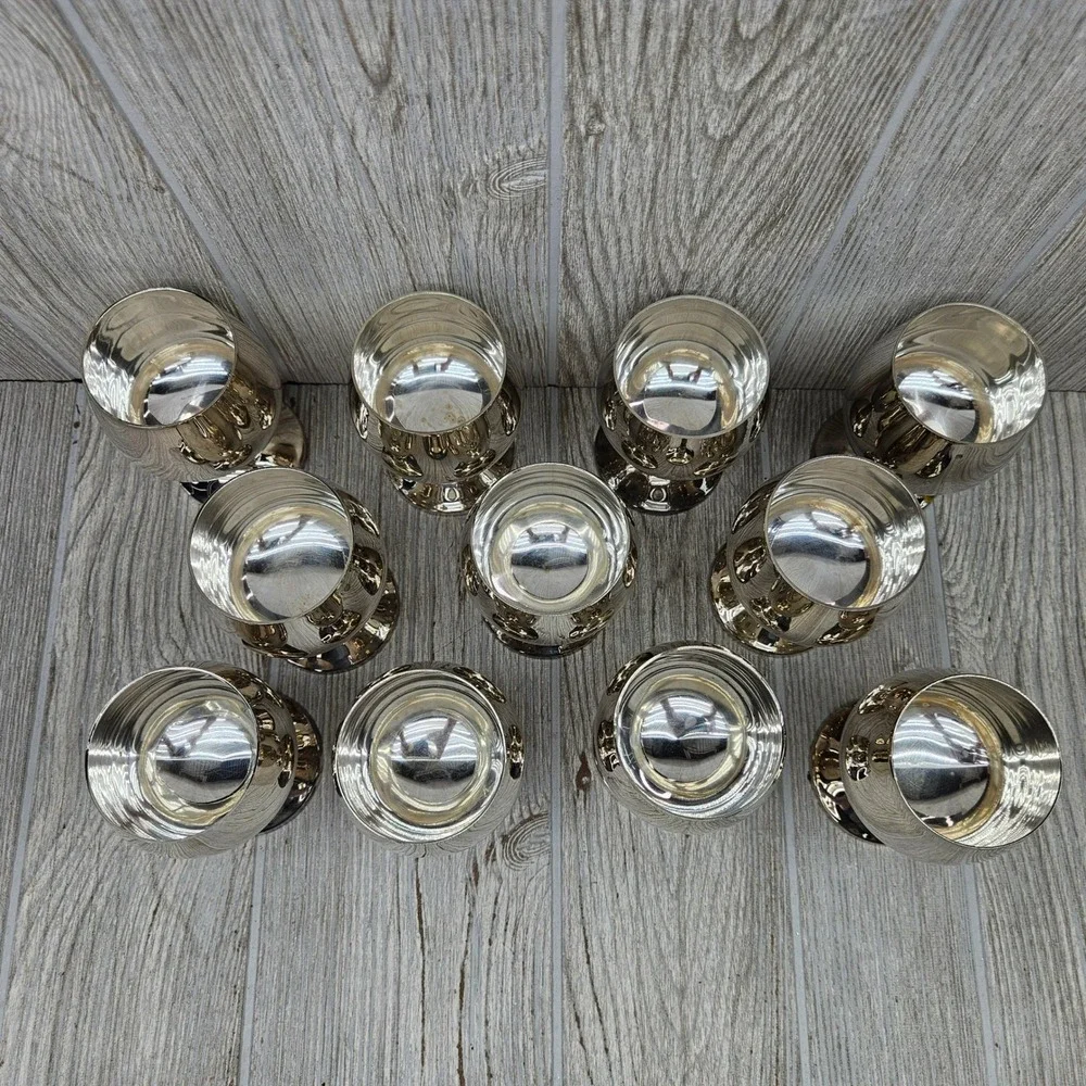 Roma SL Silver Plated Punch Cup Cordial Goblets Set of 11 Made in Spain Madrid